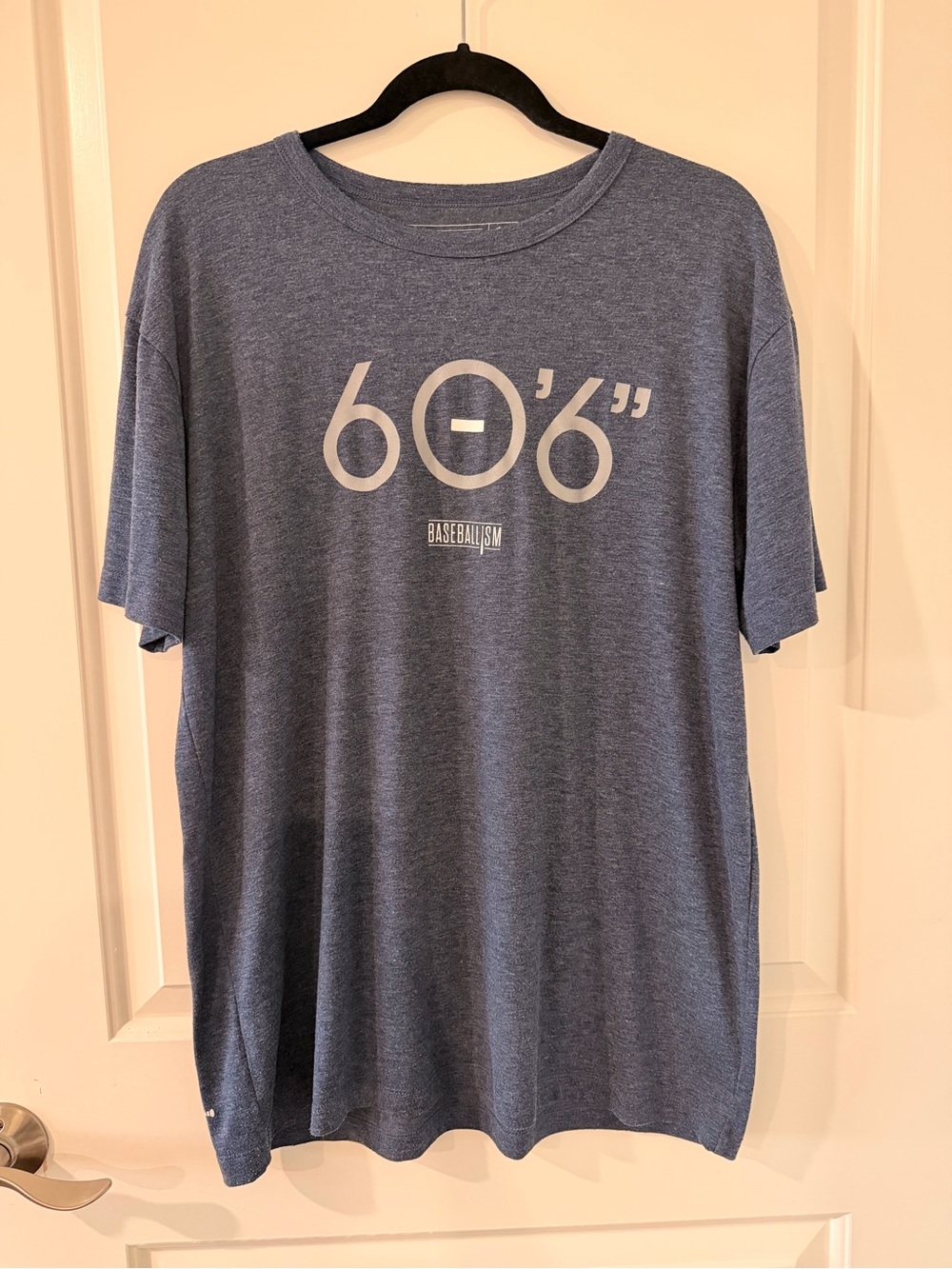 Baseballism 60 Feet 6 Inches Men’s T-Shirt Large Navy Baseball Graphic Tee